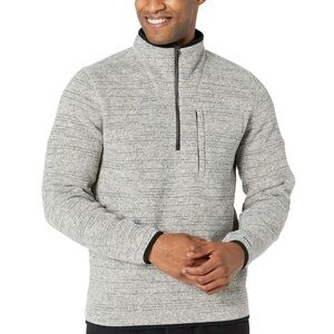 Prana Tri Thermal Threads and Men's Light Gray Zip-Up Sweater Size Medium